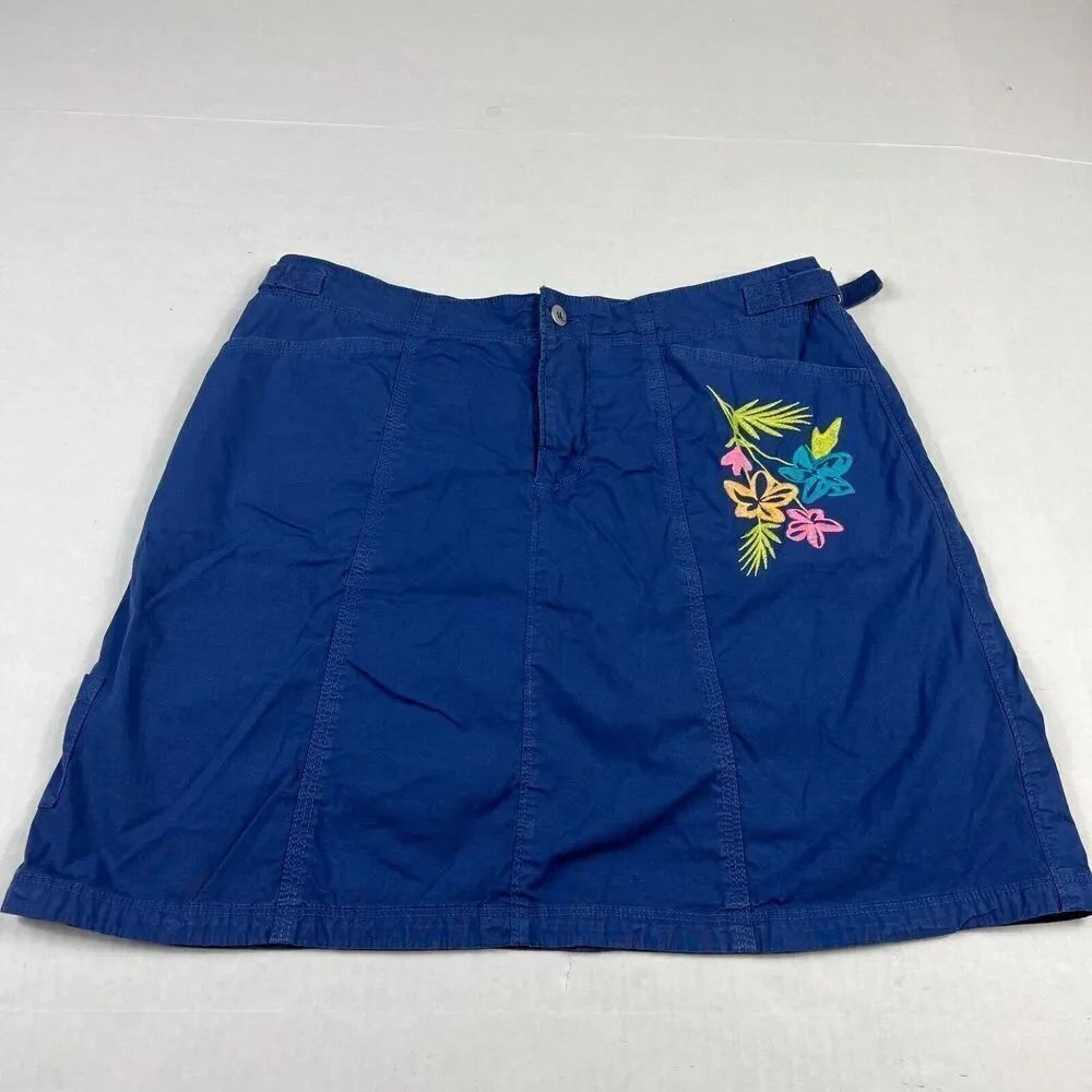 Fresh Produce Cruiser Skort FADE Blue Embroidered Shorts Comfort Coverage SMALL